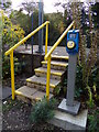 TL9033 : Steps at Bures Railway Station by Geographer