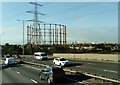 View of Canary Wharf from a 169 bus on the A406 #3