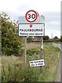 Faulkbourne Village Name sign