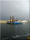 C8540 : Dredger in Portrush Harbour by Willie Duffin