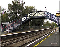 SO4383 : Craven Arms railway station footbridge by Jaggery