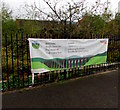 SO4383 : Welcome banner on Craven Arms station platform 1 by Jaggery