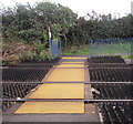 Across Buckley railway station level crossing