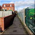 Path between brick wall and perimeter fence, Leominster 