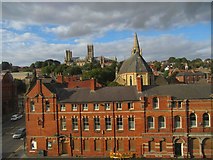 SK9771 : View towards Lincoln Cathedral by Les Hull