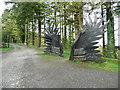 Entrance to the bike trails, Brechfa