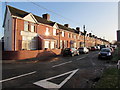 Long row of houses opposite Rhoose railway station