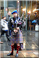 Flaming bagpipes on Buchanan Street