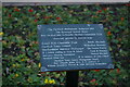 Hertford: explanatory plaque by statue of Rev. Samuel Stone