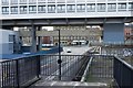 Elevated path ends near Swan House