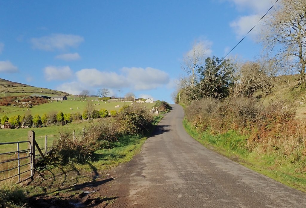 Drumaquoile Road ascending to its... © Eric Jones :: Geograph Ireland