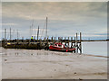 SD3541 : Wyre Estuary, Jetties at Skippool by David Dixon