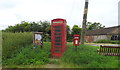 Elizabeth II postbox and telephone box, West Kennett