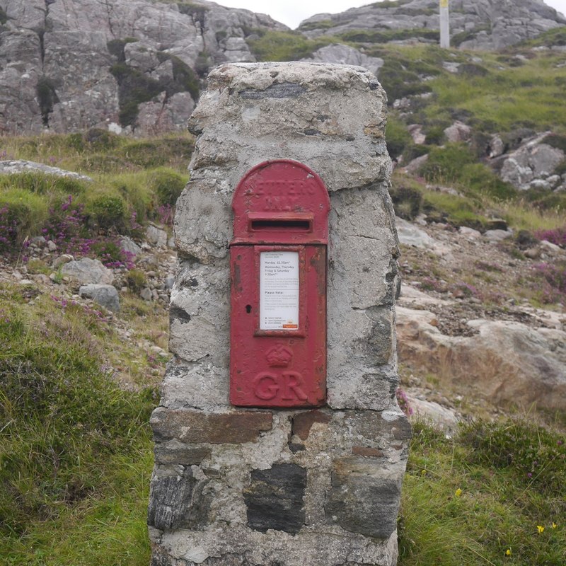 Post box, Bousd © Richard Webb :: Geograph Britain and Ireland