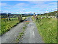 SH8728 : Cattle grid on the  farm track between Garth Isaf and Cefn Gwyn by Eirian Evans