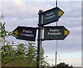 Footpath sign on Wysall Lane