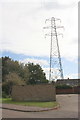 Garage block on Weymouth Close and electricity pylon