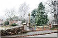 Edenhall war memorial on a frosty day