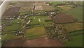 Cropmarks, ridge and furrow and waterfilled ditches after prolonged rain: Grimoldby, November 2019, aerial (1)