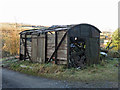 Old railway goods van above Bolt