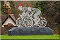 Pixham End Roundabout cycling statue