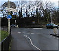 Signs on a Rowcroft lamppost, Stroud