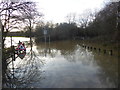 The flooded Teston Bridge Country Park