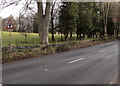 SO2815 : Warning sign - minor crossroads, Brecon Road, Llanwenarth by Jaggery