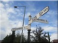 Fingerpost (close-up) on Old Ruthin Road, Denbigh