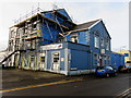 Scaffolding on the London Road side of the RAFA club, Neath