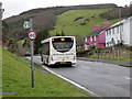 A Mid-Wales Travel 525 service bus departing from Capel Bangor