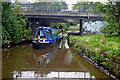 Narrowboat at Shelton New Road Bridge, Stoke-on-Trent