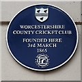 Worcestershire County Cricket Club Blue Plaque