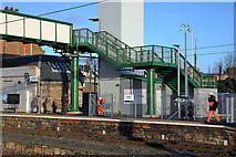 NT6878 : The new footbridge at Dunbar Railway Station by Walter Baxter