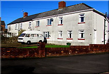 ST4788 : White houses and white van, Sandy Lane, Caldicot by Jaggery