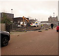 Fenced-off Neath town centre building site - Keep Out