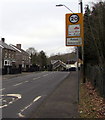 Patrol/Hebryngwr and 20 sign, Neath Road, Crynant