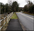 End of the pavement on the west side of the A4109 Neath Road, Crynant