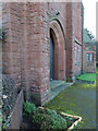 The tower door of Blundellsands United Reformed Church