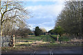 Old railway route crossing road at Cornforth