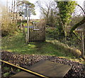 Penalty notice on a level crossing access gate, Pantyffordd