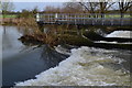 SZ1196 : Weir on the River Stour at Throop by David Martin