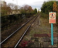 Sign at the NW end of Cardiff Bay railway station