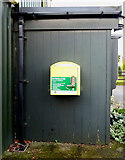 SE5136 : Defibrillator on Church Fenton Village Hall by JThomas