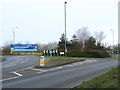 SP2762 : Roundabout on the A429 at Tournament Fields by Stephen Craven