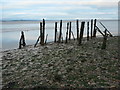 NX9959 : Carsethorn jetty, built out to deeper water by Christine Johnstone