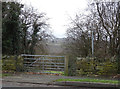 Field entrance and footpath off Tong Road