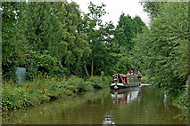 SK0418 : Canal cruising near Rugeley in Staffordshire by Roger  D Kidd