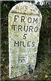 SW7546 : Old Milestone by the A390, near Three Burrows by Rosy Hanns
