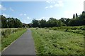 Looking towards a railway bridge